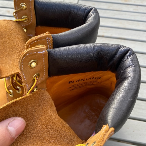 Wheat colour timberland boots mens size 8 - Picture 9 of 9